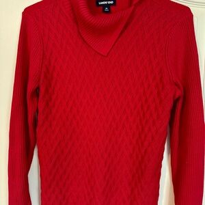 Lands' End Red Cowl Neck Sweater